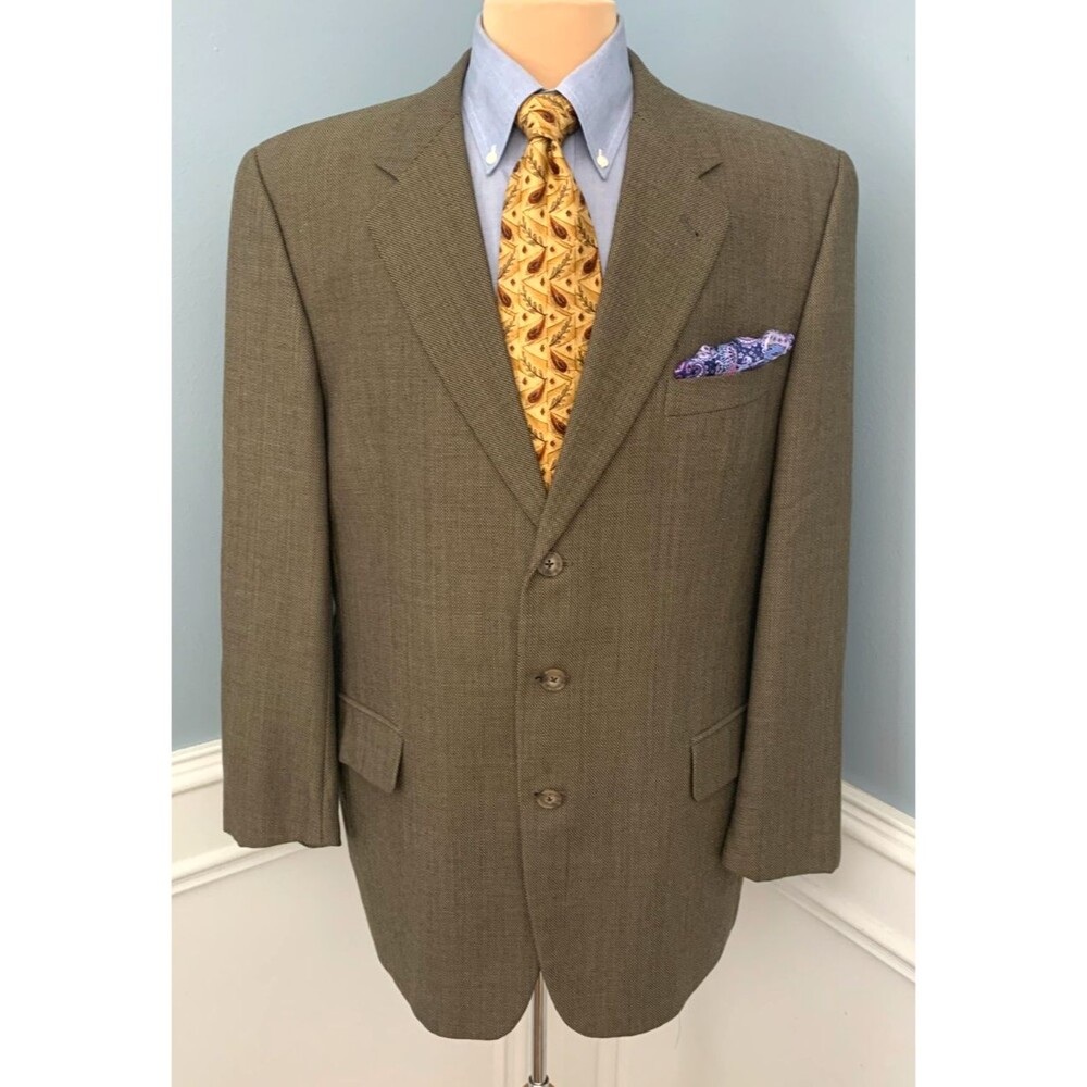 Joseph Abboud Blazer Mens 42R Wool Tweed Twill USA Made Jacket Sportcoat